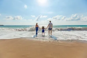 family at a beach 